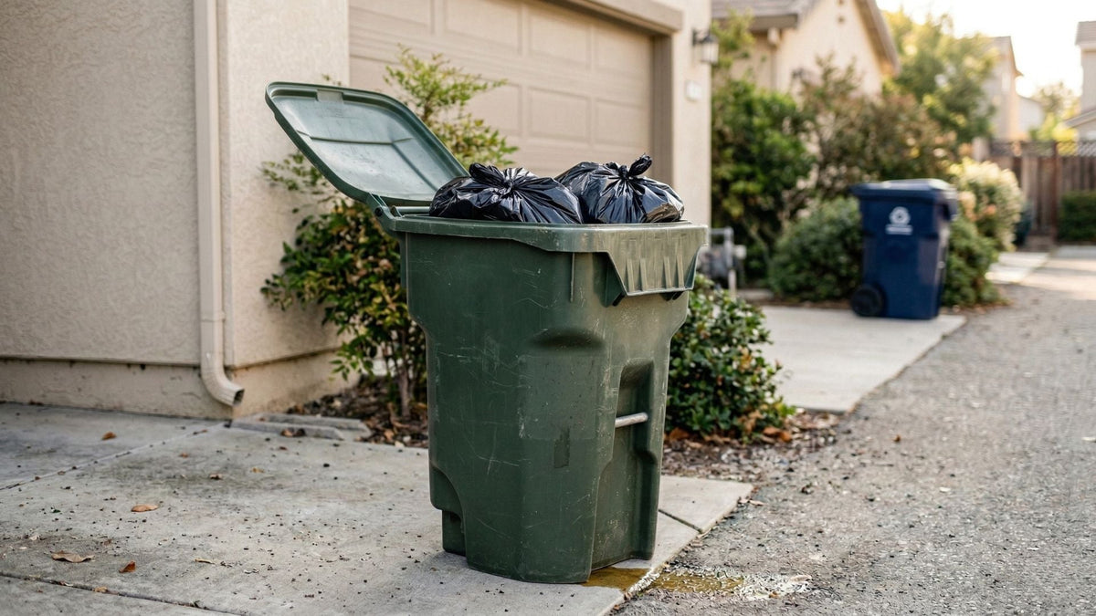 Smelly outdoor trashbin