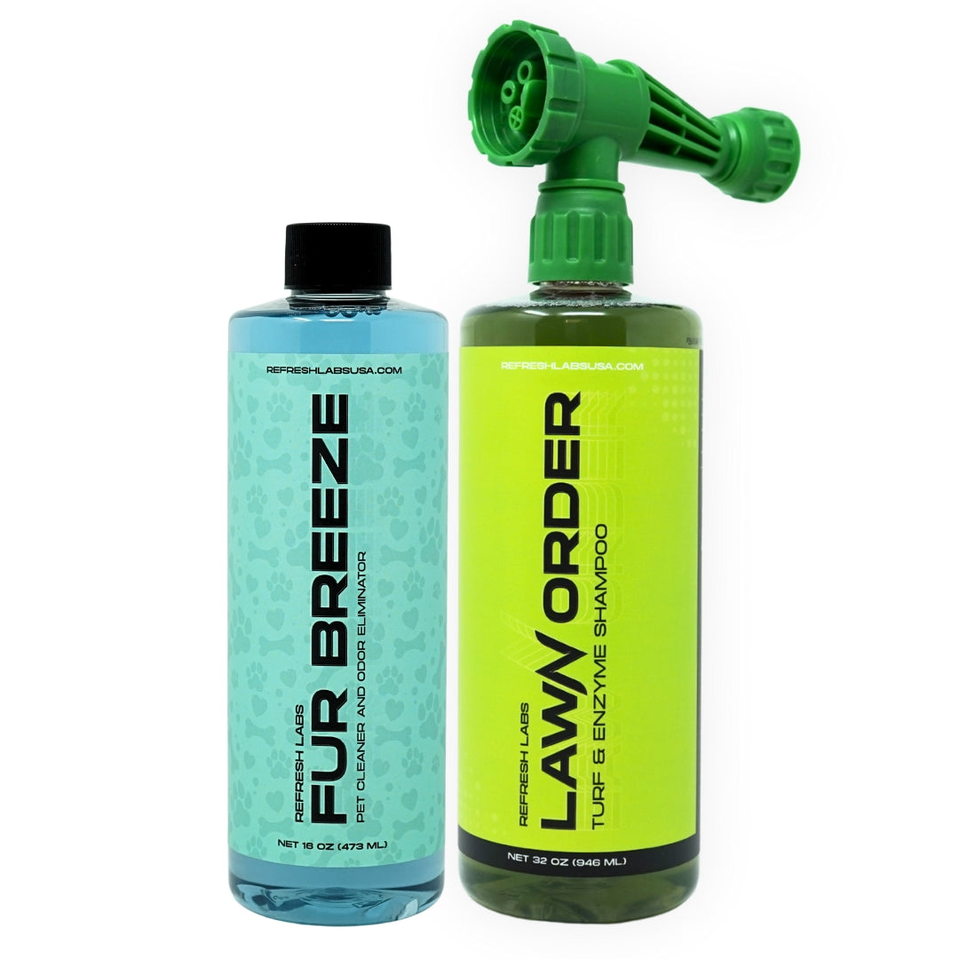 Pet Odor Reset Kit – Indoor & Outdoor Enzyme Cleaner for Dog & Cat Odor | Turf, Floors, Furniture & Home