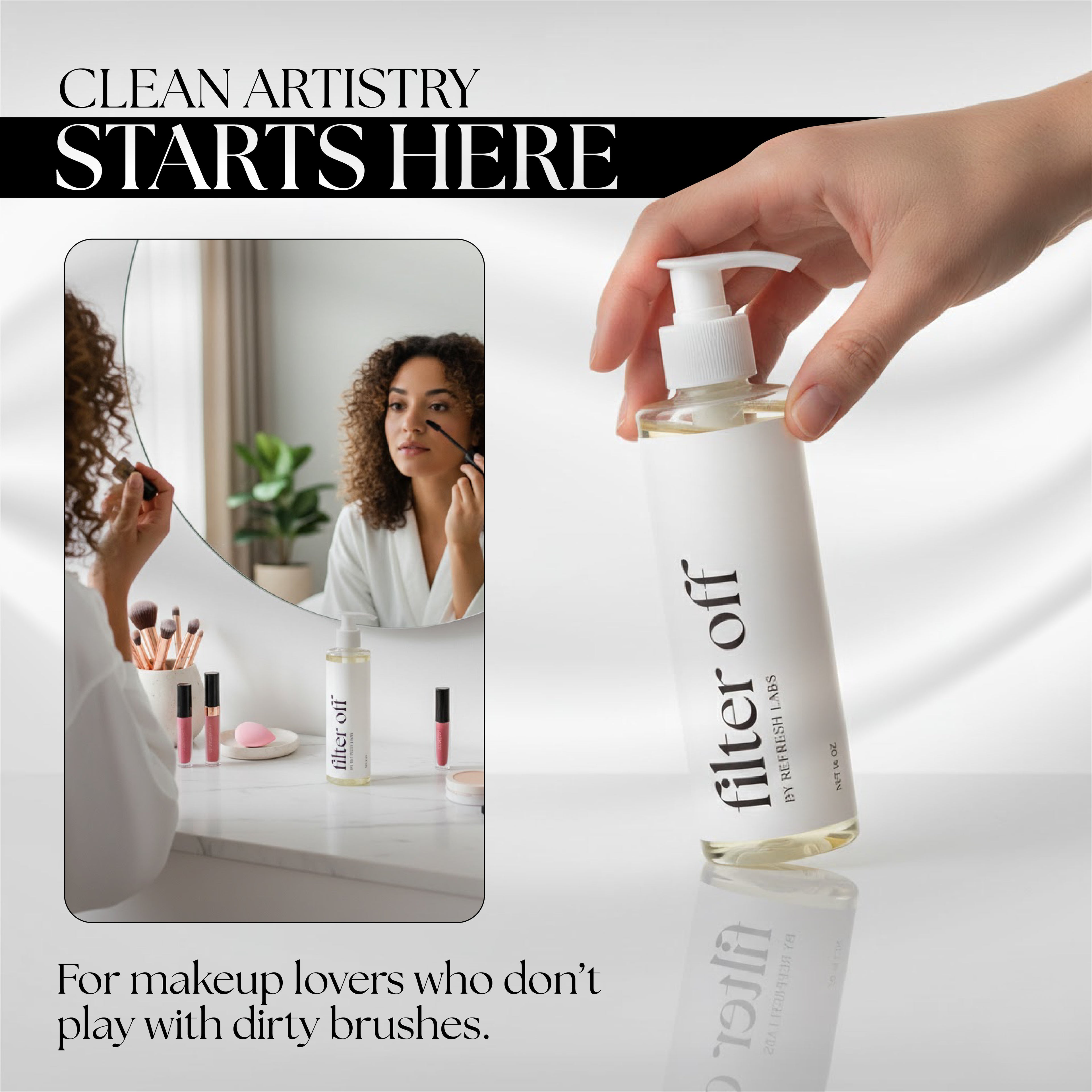 Filter Off Makeup Brush & Beauty Blender Cleaner & Shampoo, 16 Ounce