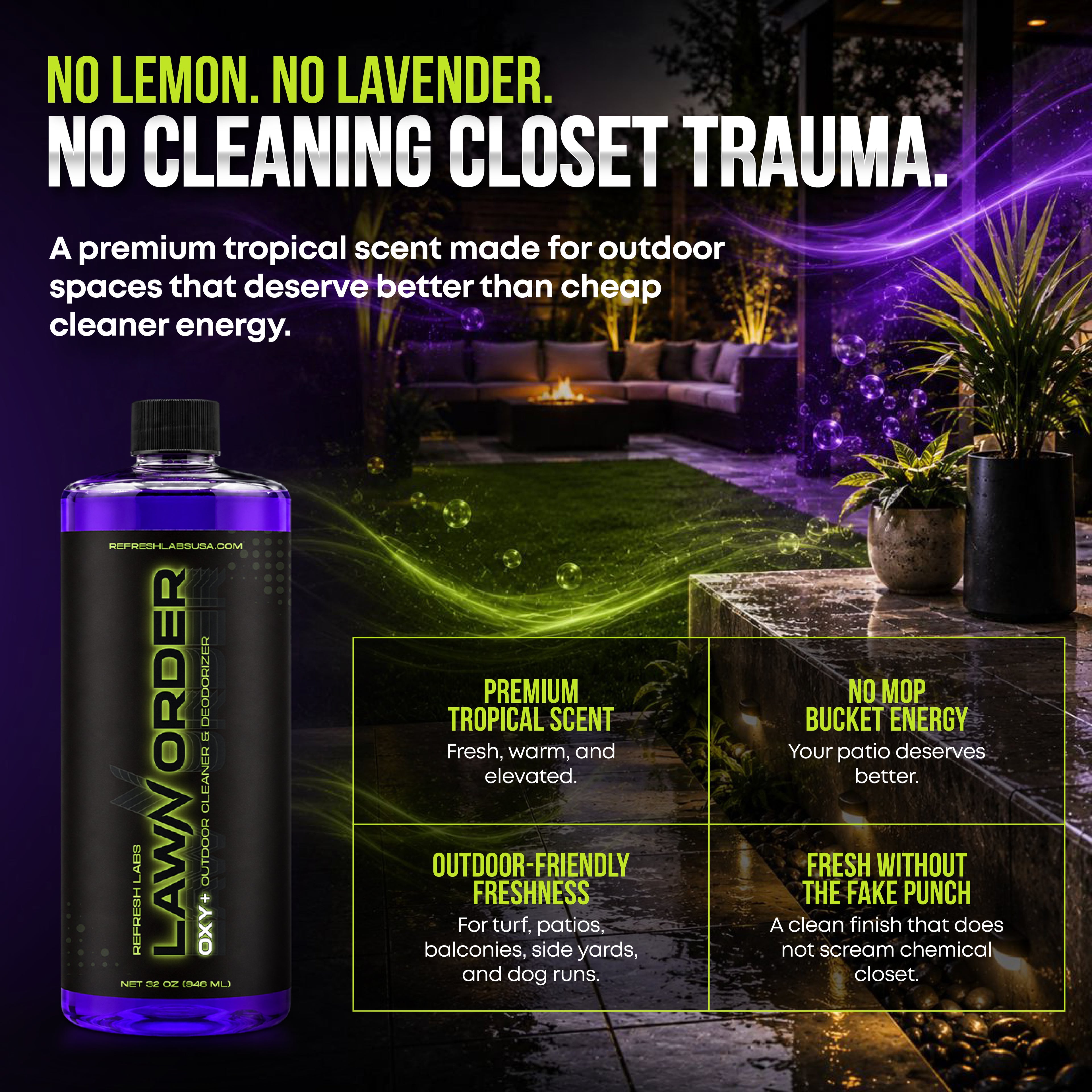 LawN Order 7% Hydrogen Peroxide Turf Cleaner | Oxy-Action Pet Odor Eliminator