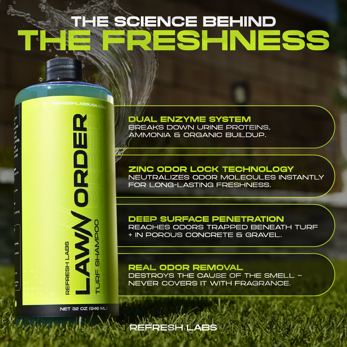 Enzyme Turf Cleaner for Dog Odor | LawN Order – Refresh Labs