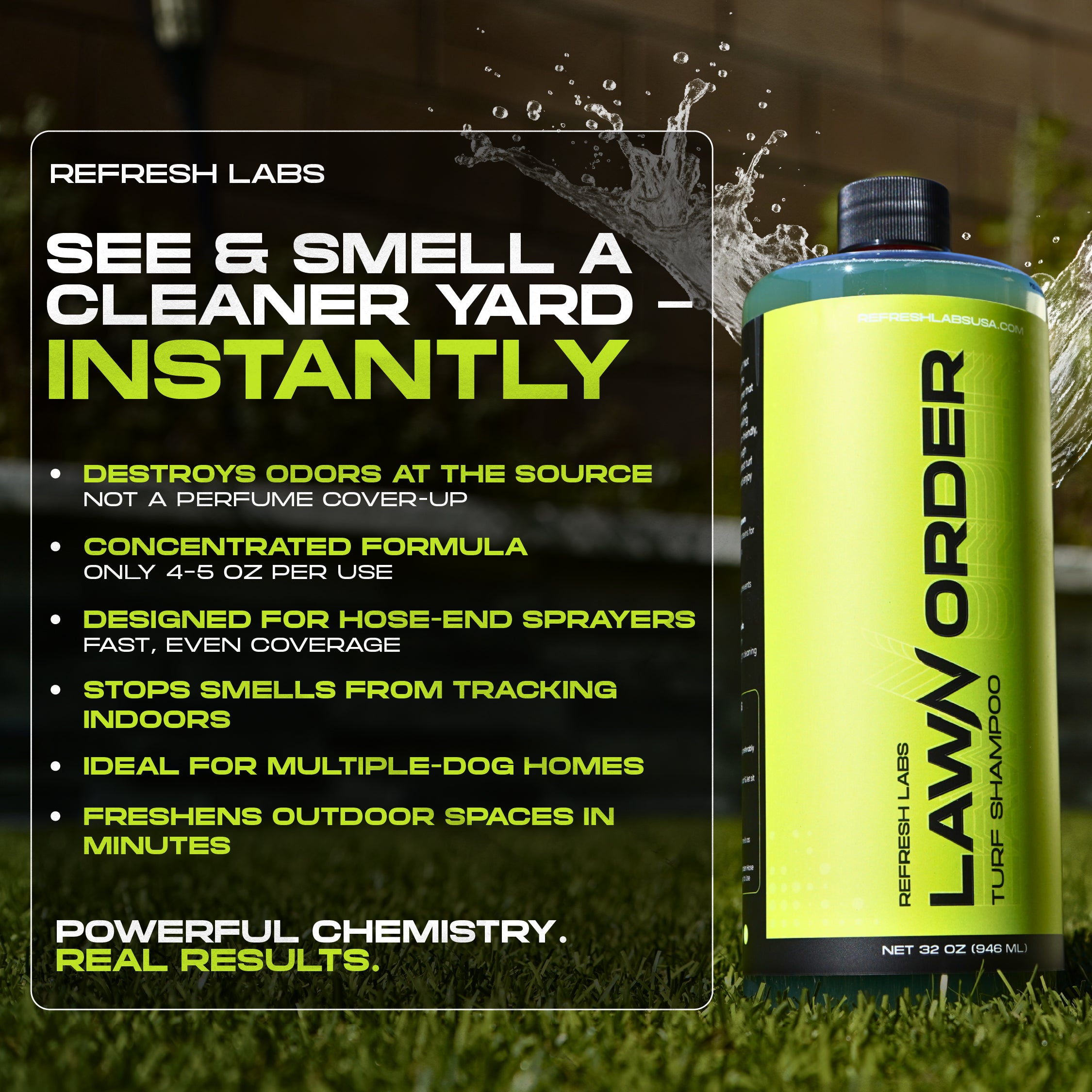 LawN Order Enzyme Based Turf, Grass & Concrete Cleaner, 32 Oz