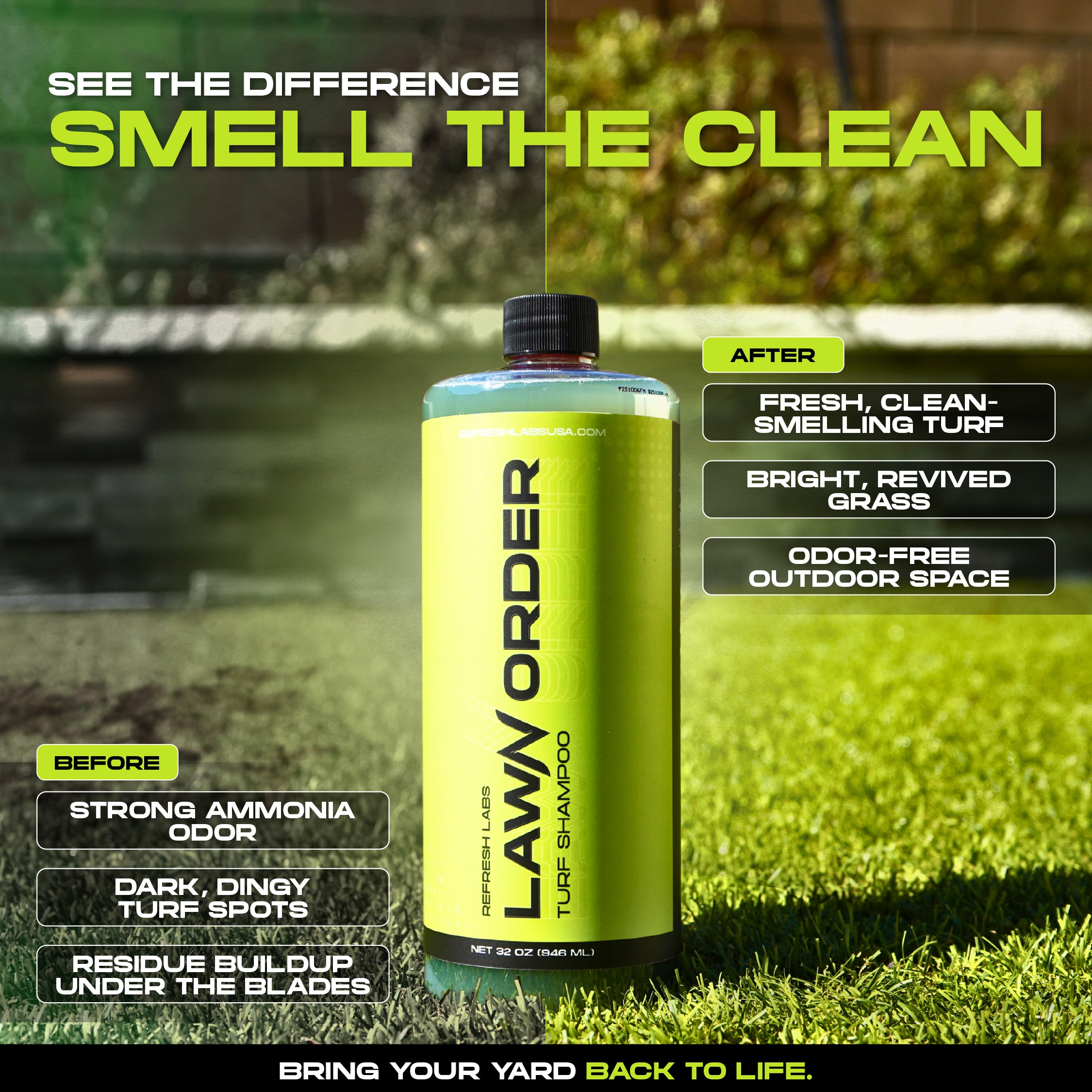 LawN Order Enzyme Based Turf, Grass & Concrete Cleaner, 32 Oz