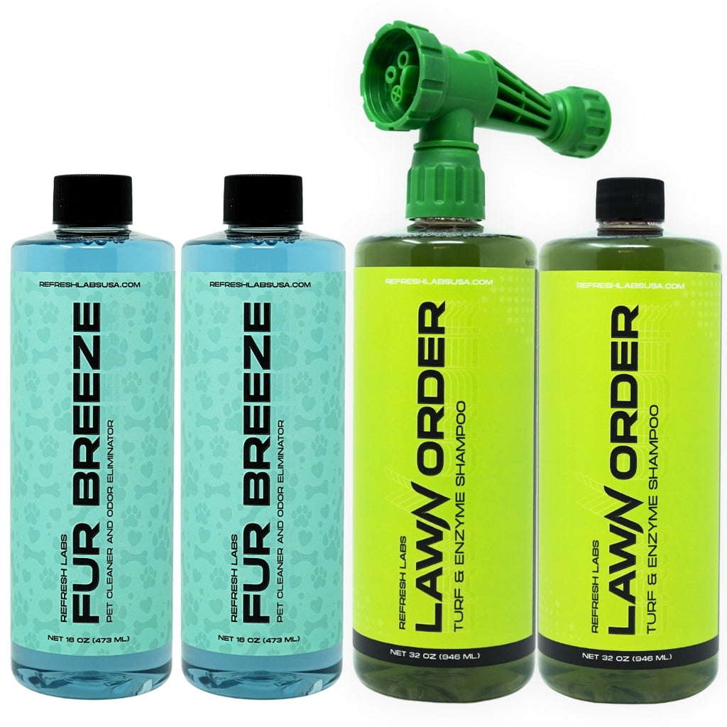 Pet Odor Reset Kit – Indoor & Outdoor Enzyme Cleaner for Dog & Cat Odor | Turf, Floors, Furniture & Home