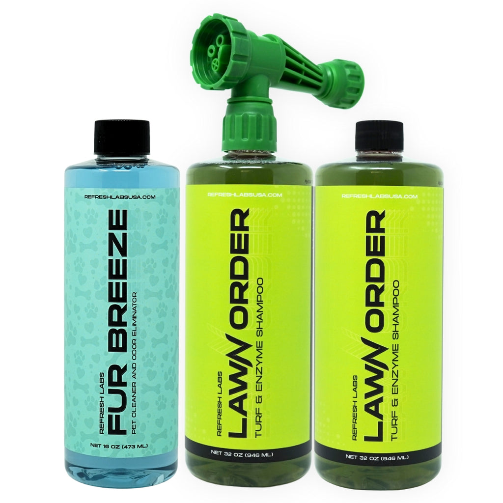 Pet Odor Reset Kit – Indoor & Outdoor Enzyme Cleaner for Dog & Cat Odor | Turf, Floors, Furniture & Home