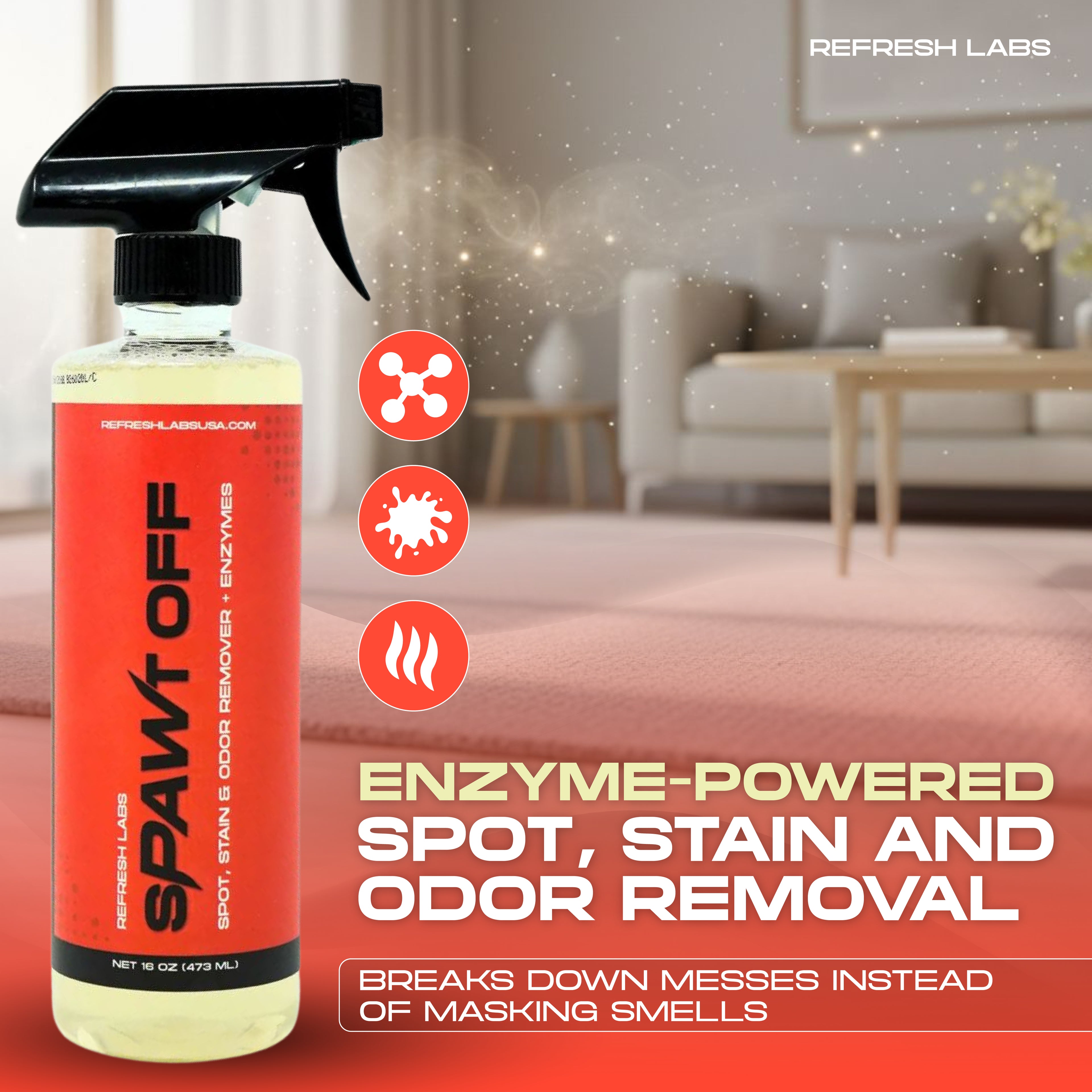 sPAWt OFF Enzyme Pet Stain & Odor Remover | Professional Strength Dog & Cat Cleaner