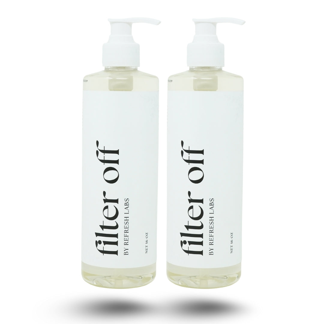 Filter Off Makeup Brush and Sponge Cleaner Twin Pack – Fragrance-Free Deep-Clean Shampoo by Refresh Labs USA