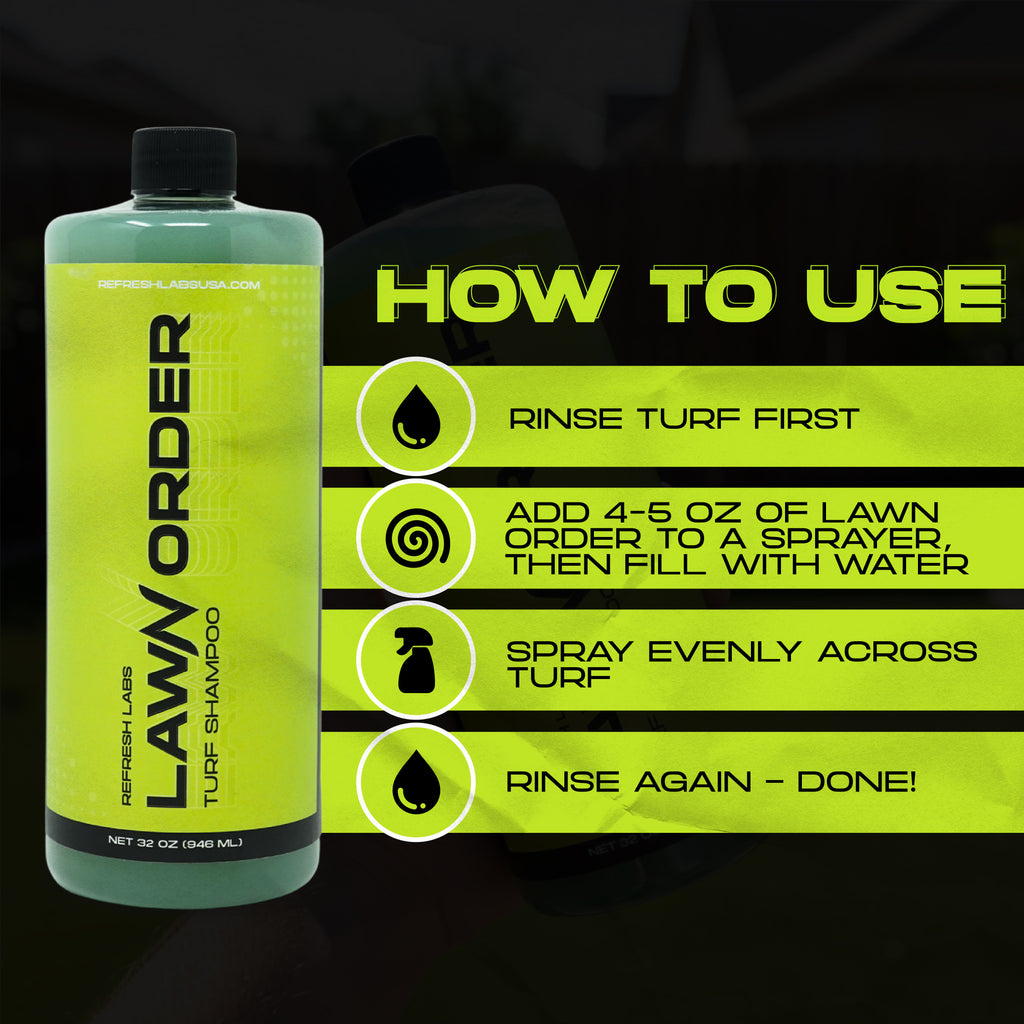 LawN Order Turf Cleaner Directions – How to Use Pet Turf Shampoo